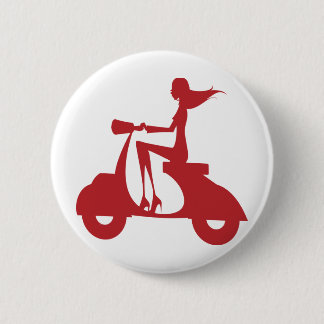 Mädchen-Rollerrot Button