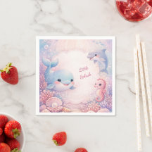 Mädchen Rosa Babyparty Ozeanparty Wal Delfin