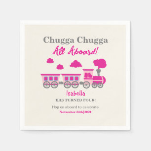 Mädchen Rosa Bahn jedes Alters Geburtstagsparty Serviette