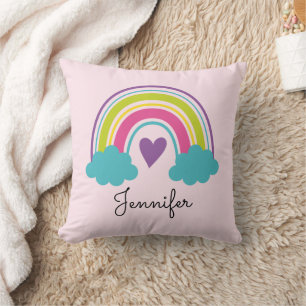 Mädchen Rosa Erröten Regenbogen Kinderzimmer Kisse Kissen