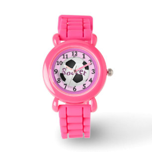 Mädchen-rosa Fußball-Uhr für Kinder Armbanduhr