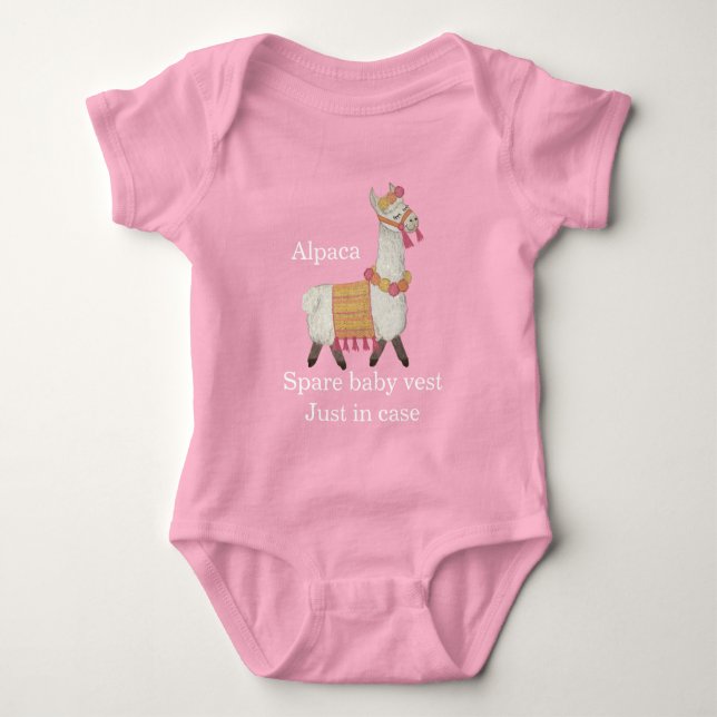 Mädchen rosa lustig baby strampler (Vorderseite)