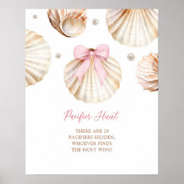 Mädchen Rosa Schleife Muschel Baby Show Schnuller Poster