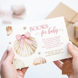 Mädchen Rosa Schleife Muschel Baby Shower Bücher f Begleitkarte