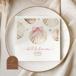Mädchen Rosa Schleife Muschel Baby Shower Papier S Serviette