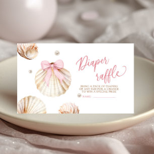 Mädchen Rosa Schleife Muschel Baby Shower Windel R Begleitkarte