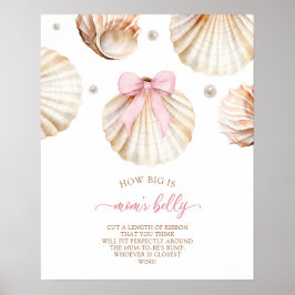 Mädchen Rosa Schleife Muschel Wie groß ist Mamas B Poster