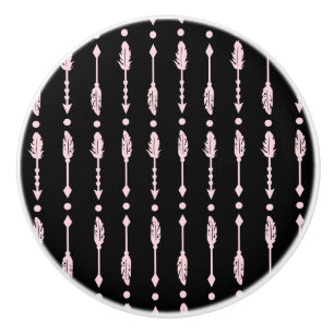 Mädchen Rosa & Schwarze Pfeile Boho-Chic-Schlafzim Keramikknauf