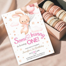 Mädchen Rosa Some Bunny ist EINS! Hase 1. Geburtst