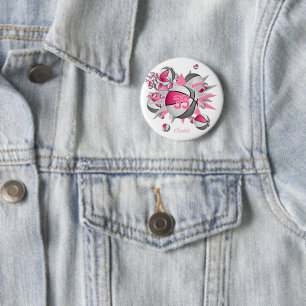 Mädchen rosa Sportgeschenke unter 10 Basketballsta Button
