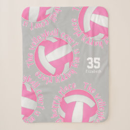 Mädchen rosa weißes Volleyballfeld mein glückliche Sherpadecke