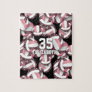 Mädchen rose gold rosa mit Zebrastreifen Volleybäl