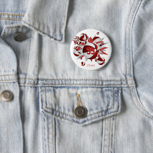 Mädchen rote Sportgeschenke unter 10 Basketballsta Button