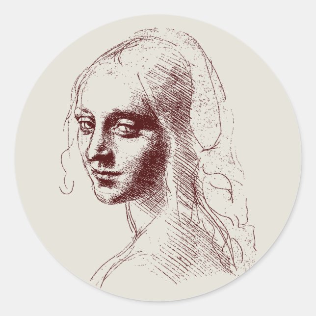 Mädchen Runder Aufkleber (Vorderseite)