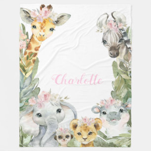 Mädchen-Safari-Decke Fleecedecke