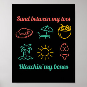 Mädchen Sand zwischen meinen Zehen Souvenir Strand Poster
