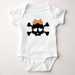 Mädchen Schädel Halloween Gruseliges Mädchen  Baby Strampler