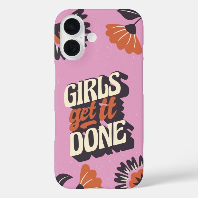 Mädchen schaffen es iPhone 16 hülle (Rückseite)