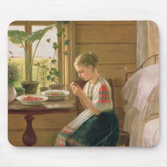 Mädchen-Schalen-Beeren, 1880 Mousepad (Vorne)