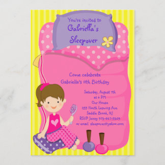 Mädchen-Schlafsack Sleepover-Geburtstags-Einladung Einladung