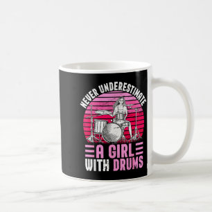 Mädchen Schlagzeugerin Drum Set Schlagzeug Spielen Kaffeetasse