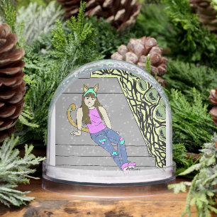 Mädchen Schneekugeln