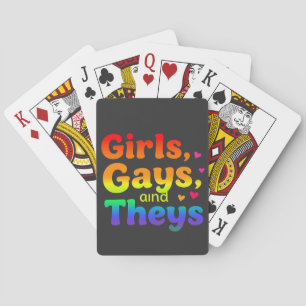Mädchen, Schwule, und sie sind LGBT-Pride Monatsin Spielkarten