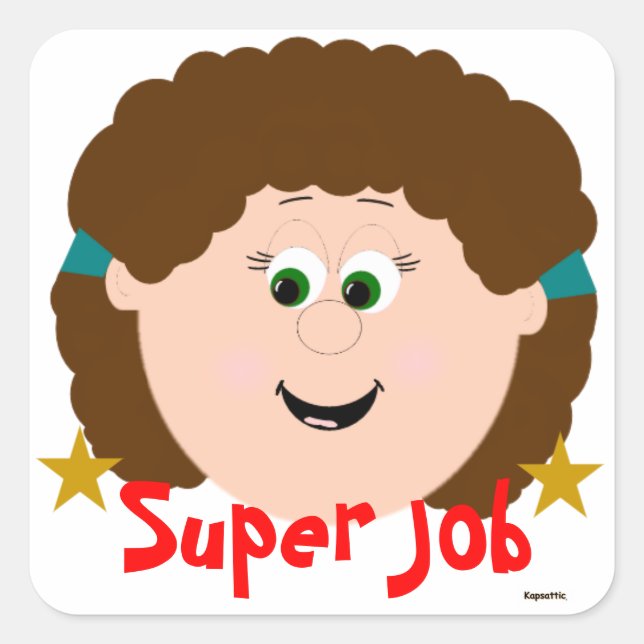 Mädchen sehen sich Super Job Sticker (Vorderseite)