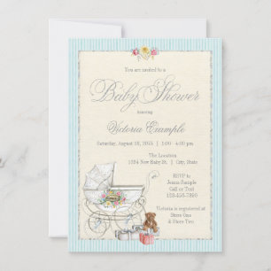 Mädchen Shabby Chic Baby Shower Einladungen