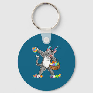 Mädchen-Shirt Dabbing Katze Hase Bunny Ostern Schlüsselanhänger