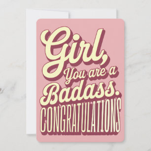 Mädchen Sie sind ein Badass Vintag Retro-Abschluss Feiertagskarte