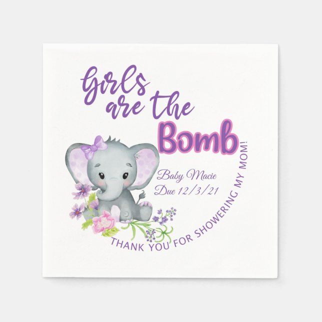 Mädchen sind die BOMB-, Badebombe- oder Kakaombomb Serviette (Vorderseite)