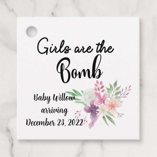 Mädchen sind die Bombe, Baby kommt zu Gunsten Mark Geschenkanhänger (Vorderseite)