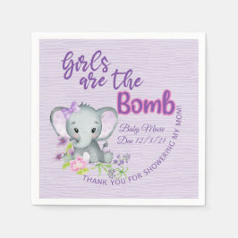 Mädchen sind die Lila Elefantendusche von BOMB Serviette