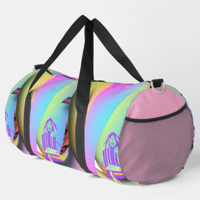Mädchen sitzend duffle bag (Rechte Ecke)