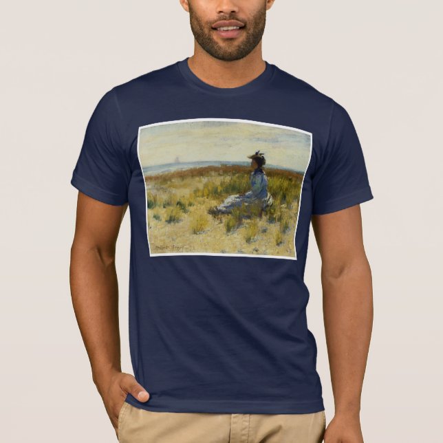 Mädchen sitzt am Meer T-Shirt (Vorderseite)