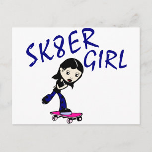 Mädchen sk8er postkarte