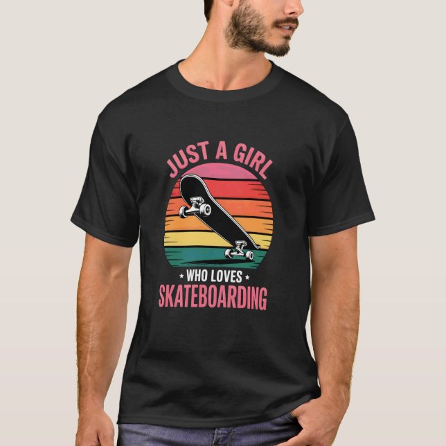 Mädchen Skateboarding T-Shirt (Vorderseite)
