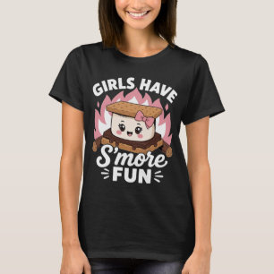 Mädchen Smores Lustiges Camping Camp Frauen Camper T-Shirt