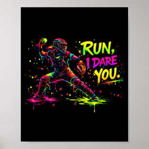 Mädchen Softball Catcher Grafik Fett Farbe Spritze Poster