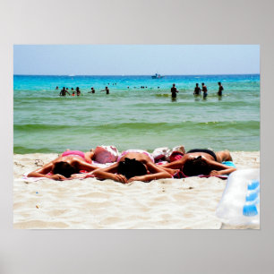 Mädchen Sonnenbader-Poster/Print Poster