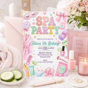 Mädchen-Spa-Party-Geburtstag Übernachtung-Spa-Ta Einladung