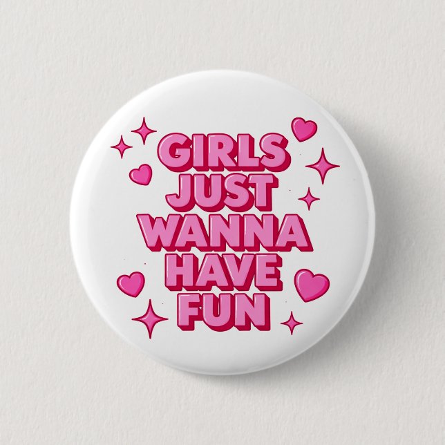 Mädchen Spaß Button (Vorderseite)