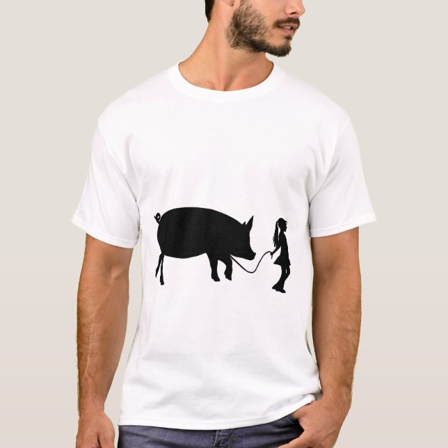 Mädchen Spaziergang ihr Tier Funny Gag Geschenk Id T-Shirt (Vorderseite)