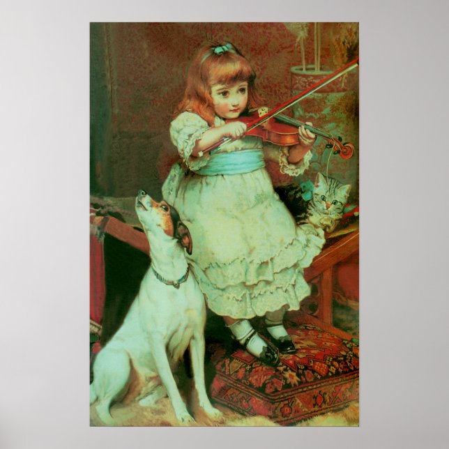 Mädchen spielt Geige Poster (Vorne)