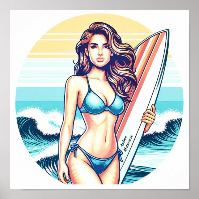 Mädchen Sport & Surfen Poster (Vorne)