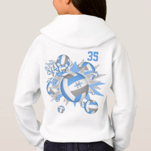 Mädchen Sportbekleidung blau grau Volleybälle Ster Hoodie