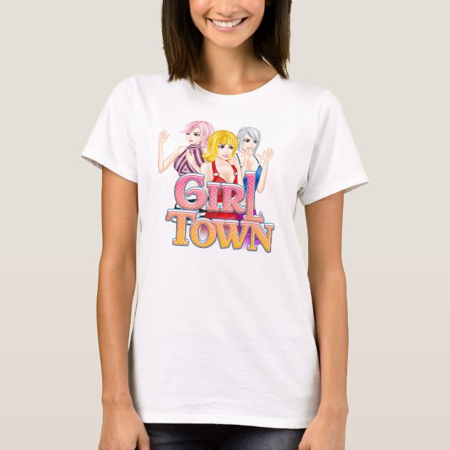 Mädchen-StadtT-Shirt T-Shirt (Vorderseite)