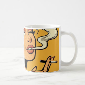 Mädchen Stoner | Comicbuch Pop-Art | Rauchende Lie Kaffeetasse