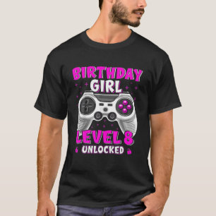 Mädchen Stufe 8 Unverriegeltes Videospiel Acht T-Shirt